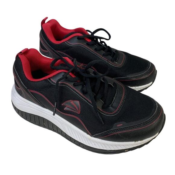 AOV Mens Size 8.5 Red Black Lace Up Low Top Round Toe Tennis Athletic Shoes EUC main image 5